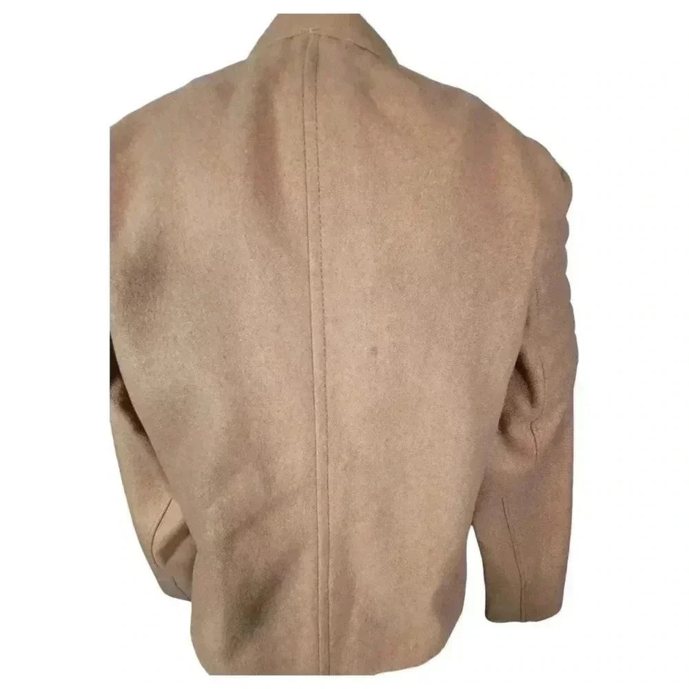 GAP Womens Vintage Moto Biker Wool Blend Tan Quilted Cropped Jacket Coat Small - Picture 6 of 15